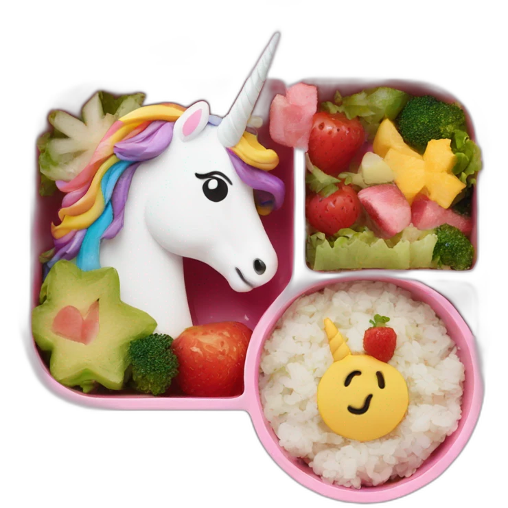 Unicorn bento box emoji