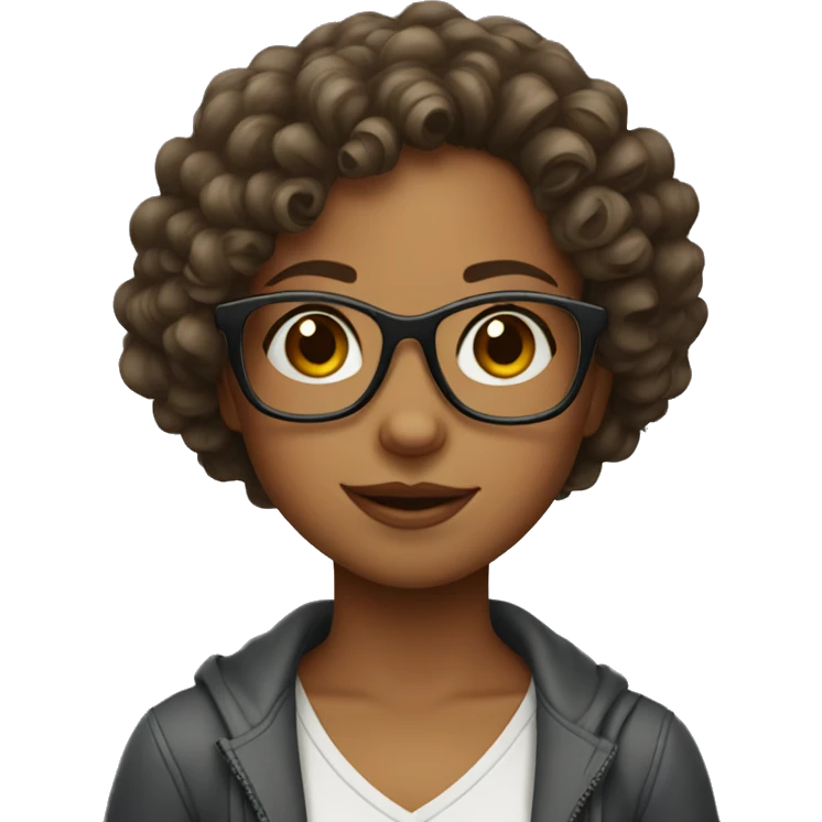 girl with glasses and curls emoji