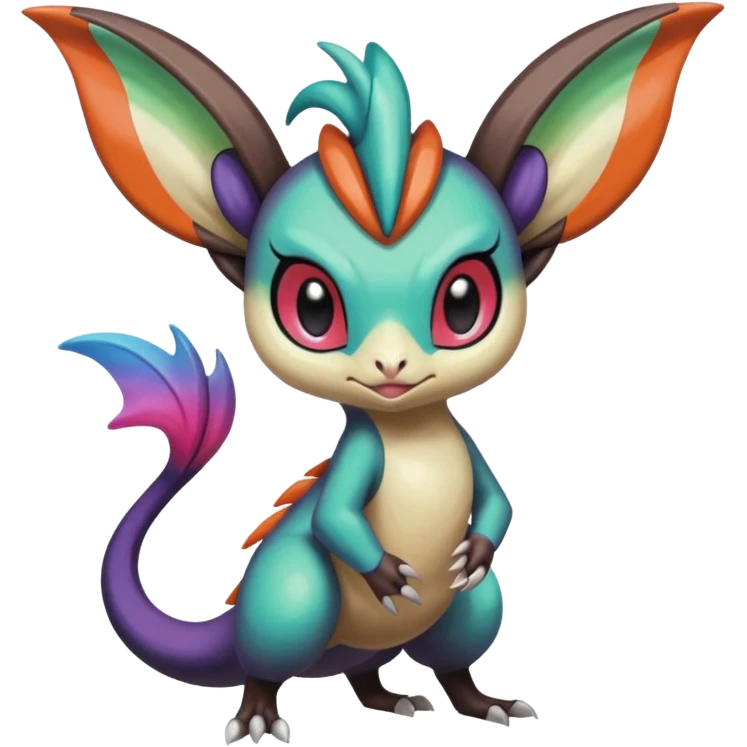 Shiny Cute Realistic Exotic Colorful Meloetta-Noivern-Stitch-Fakémon-creature-hybrid emoji