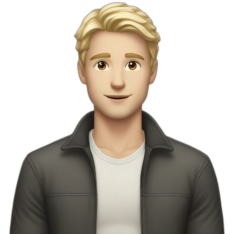 Handsome white boy almost 30 years old, long anda black hair emoji