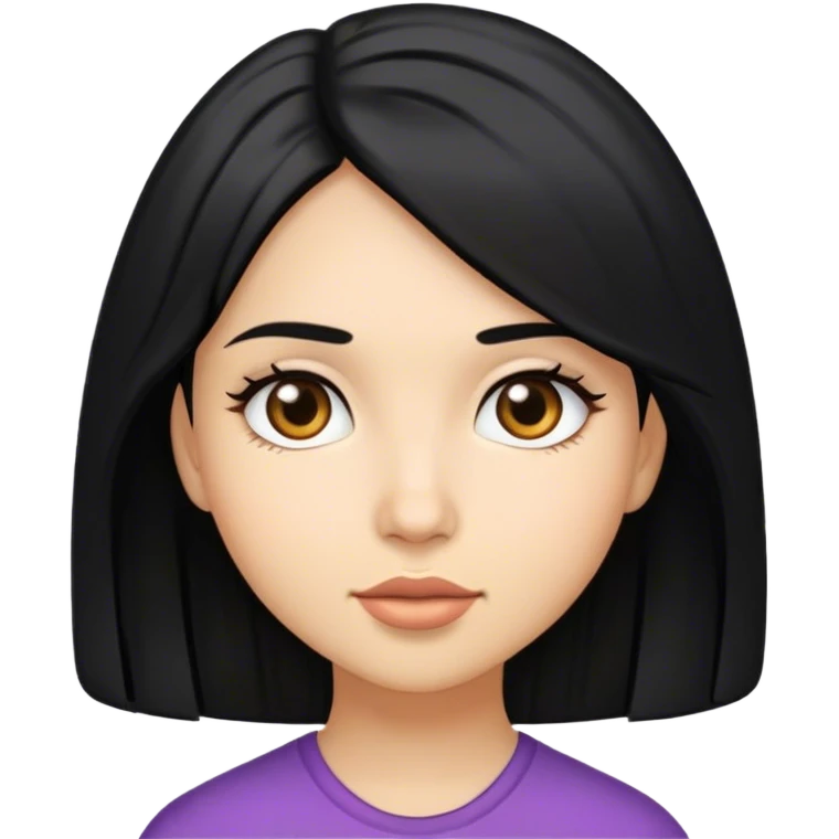 Sofia with medium black hair emoji