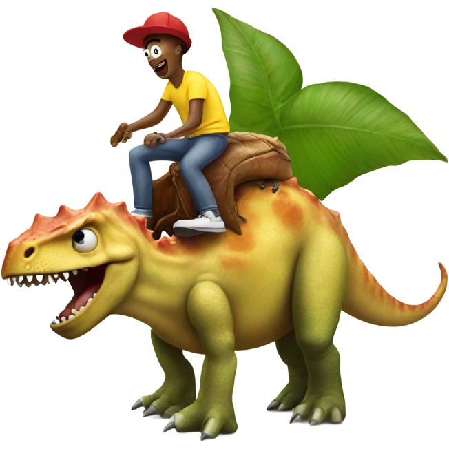 SpongeBob riding a dinosaur emoji