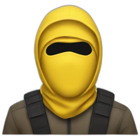 Guy wearing a yellow balaclava emoji
