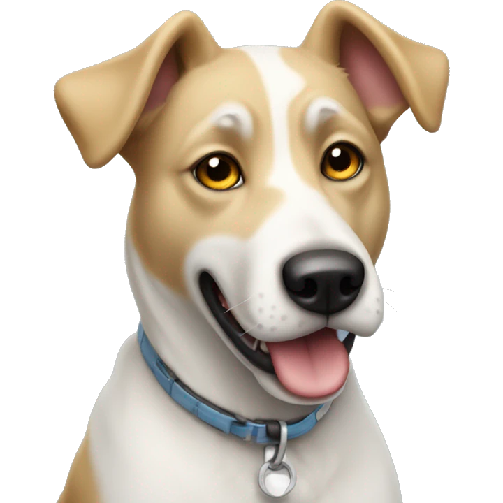 white mongrel dog  emoji