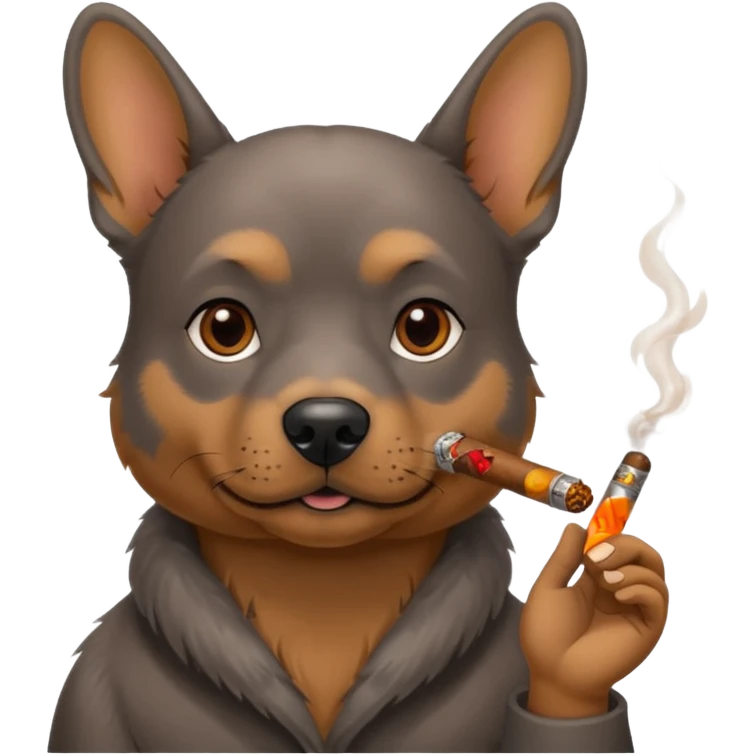 Dog smoking emoji