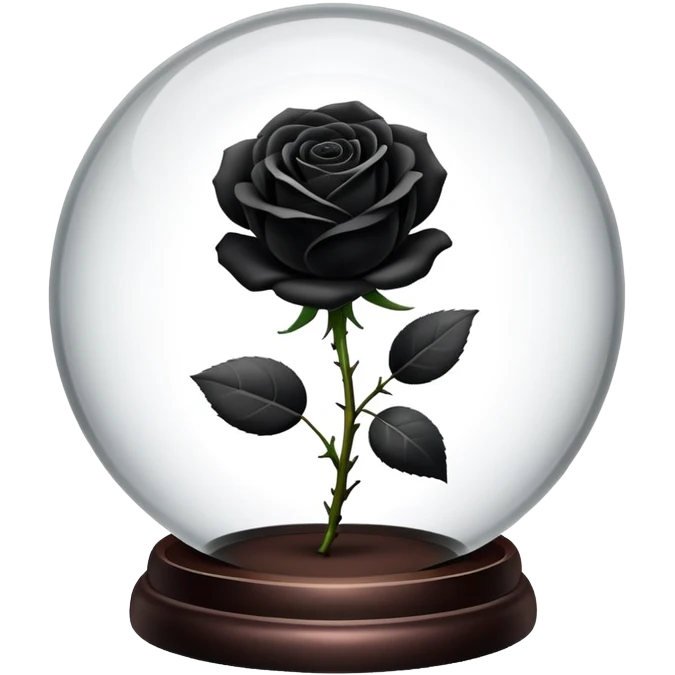 Black rose in a glass sphere emoji