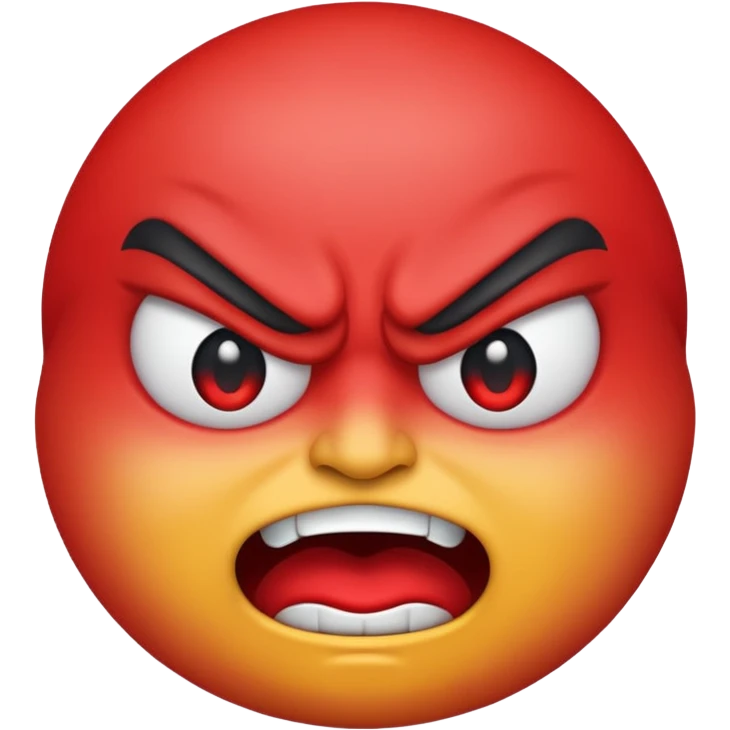 cartoon sticker of an angry emoji with a red face, colorful and cheerful, no text, suitable for WhatsApp and Instagram emoji