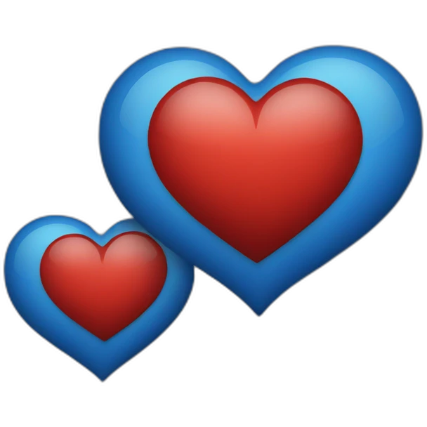 Coeur bleu et rouge emoji