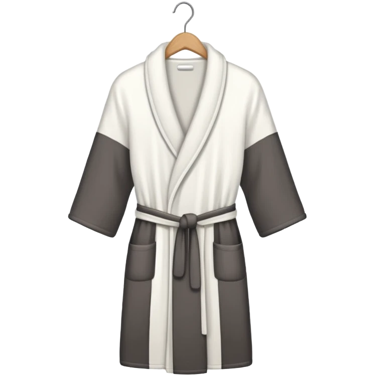 White cotton robe on a wooden hanger, pastel background emoji