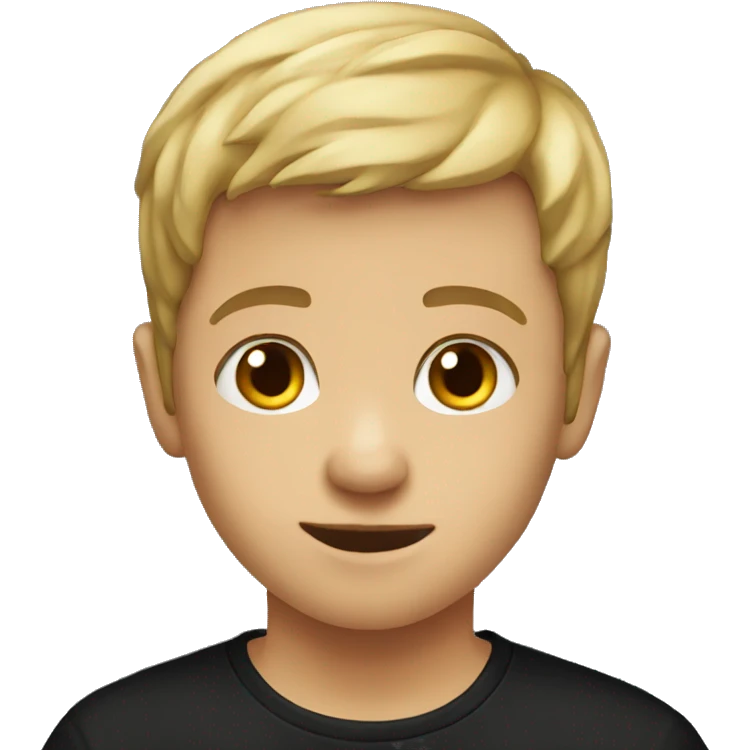 boy in black shirt portrait emoji