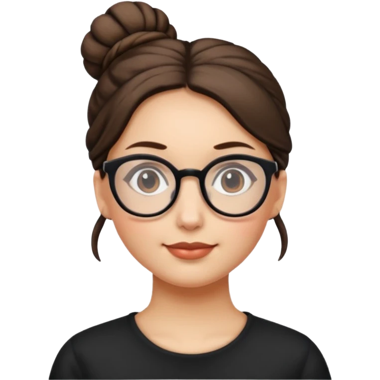 BUN HAIRED WOMAN WITH GLASSES emoji