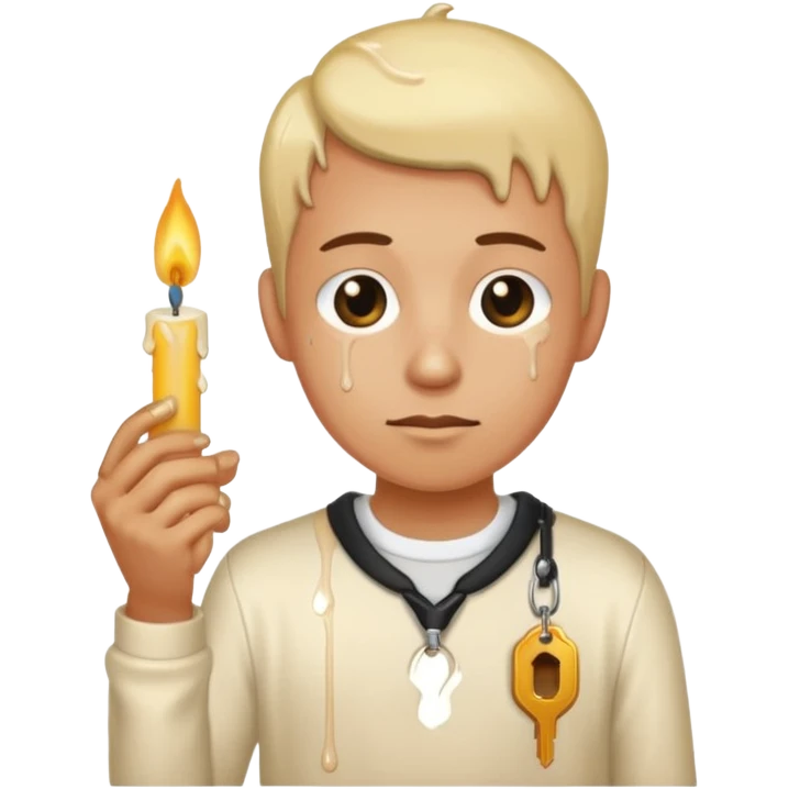 car keys stuck in a candle wearing a shirt emoji