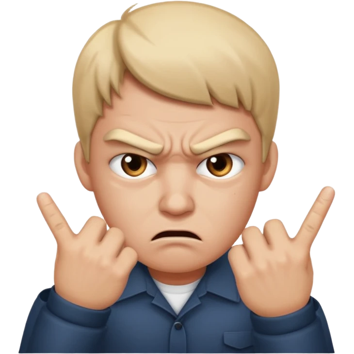 Tête en colère avec les doigts devant les yeux qui surrveille emoji