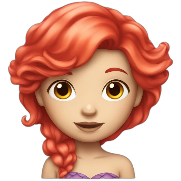 red haired cute mermaid emoji