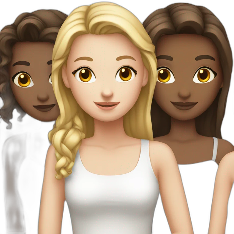 friendgroup of 4 white girls emoji