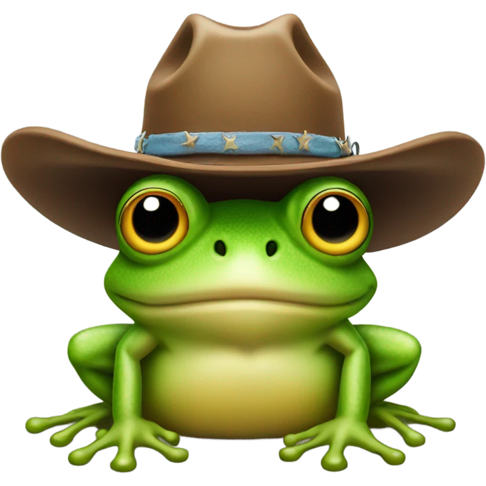 Frog with cowboy hat emoji