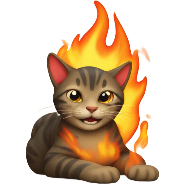 flaming cat emoji