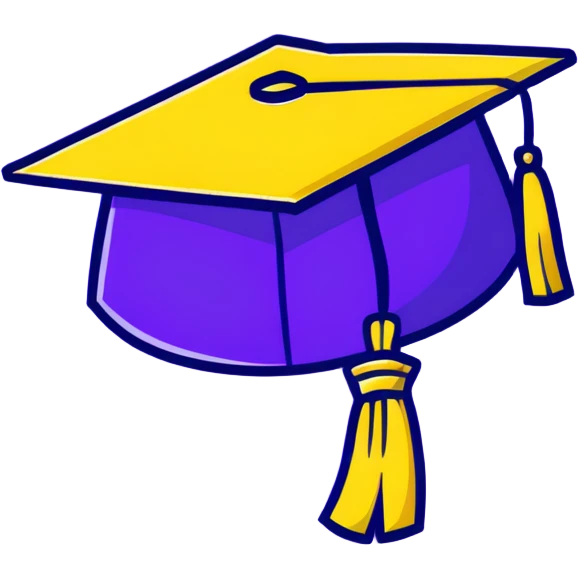 yellow graduation cap with a single tassel emoji