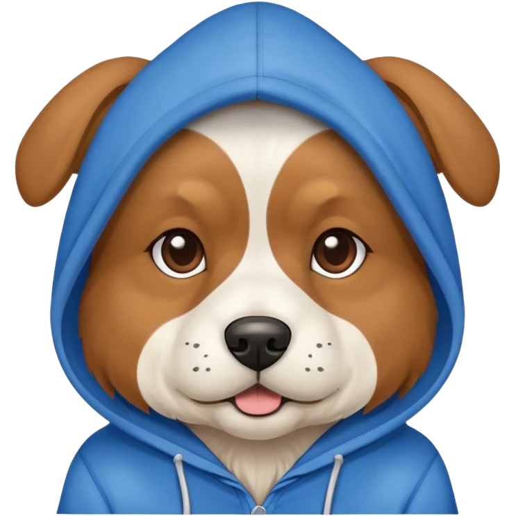Dog wearing hoodie emoji