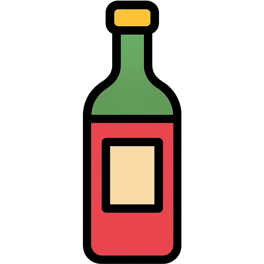 color outline icon of a wine bottle emoji