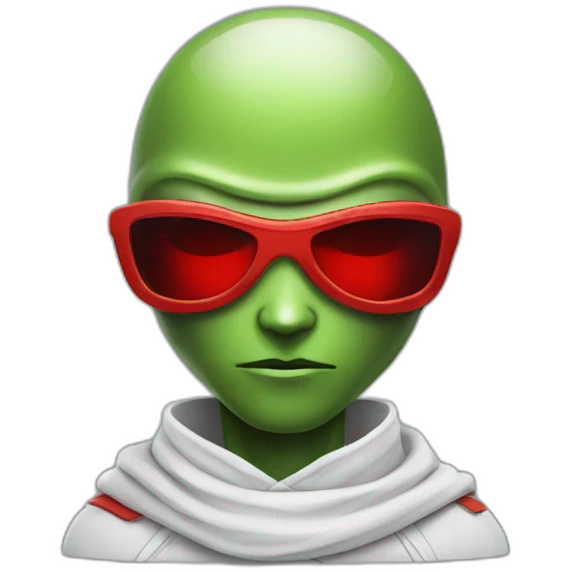 Alien ninja with red glasses emoji