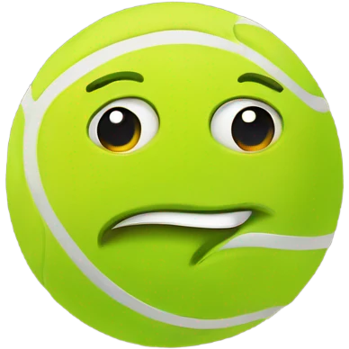 Tennisball with face and fancy hair emoji