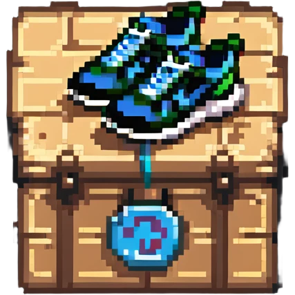 2d power up crate with a running shoe symbol for speed boost emoji