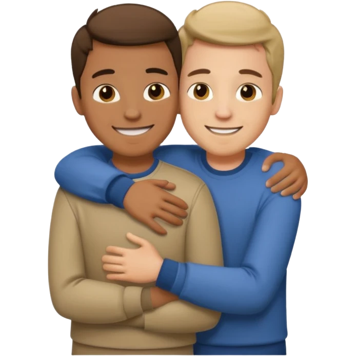 two guys hugging emoji
