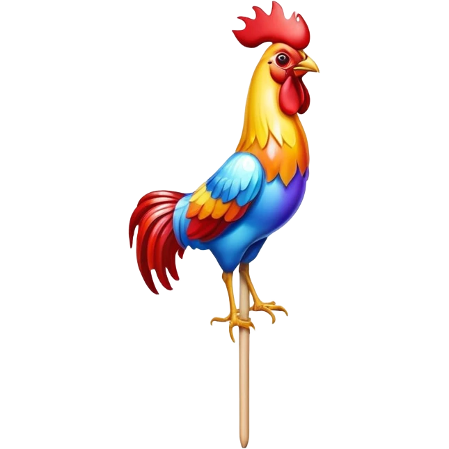 glass cockerel on a stick emoji