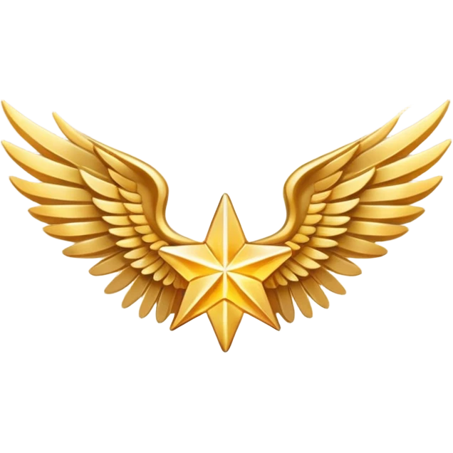An image with wings on a star based on the star and wings of the basic emoji of the iPhone. emoji