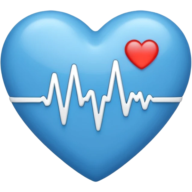 blue heart with a heartbeat line emoji