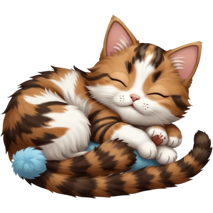dark brown tabby and white kitten sleeping upside down on its back emoji