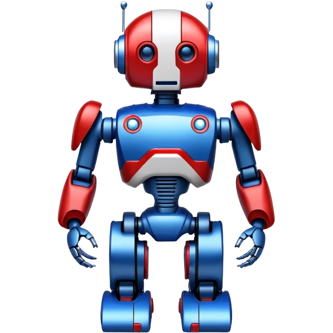 Futuristic robot with Russian flag colors incorporated in its design emoji