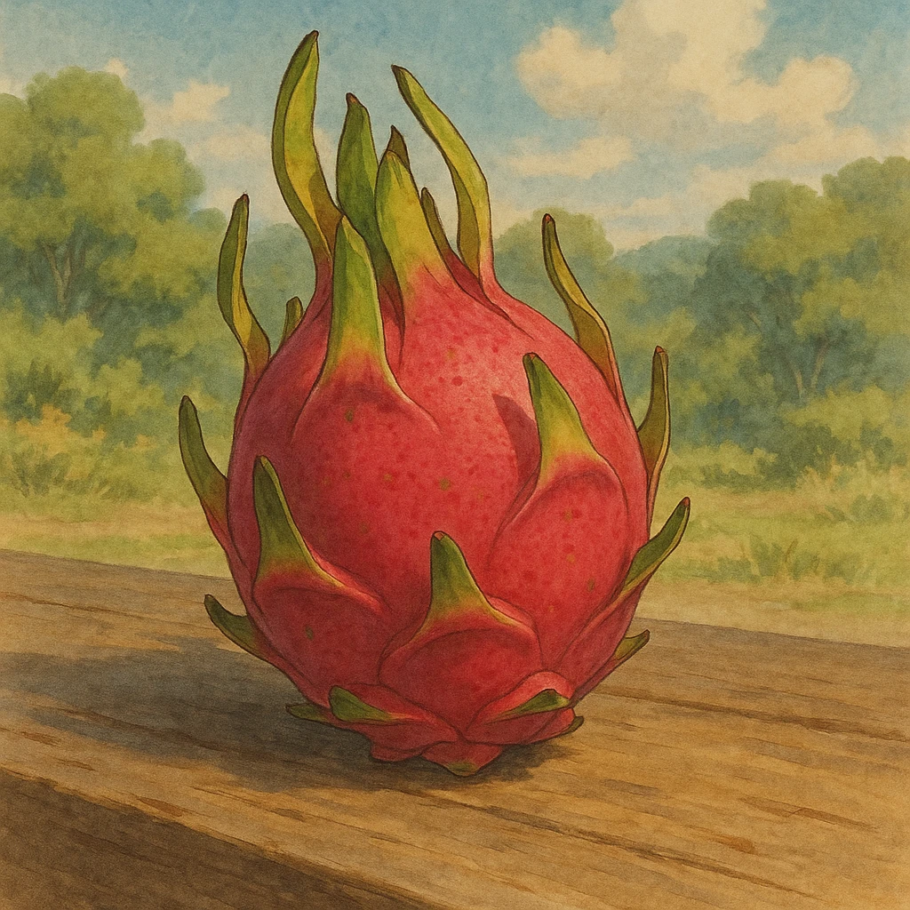realistic dragon fruit, ghibli style emoji