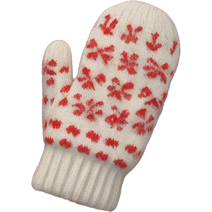 mittens knitted gloves in red emoji