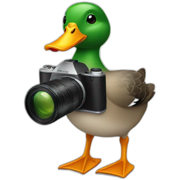 Duck with a camera emoji