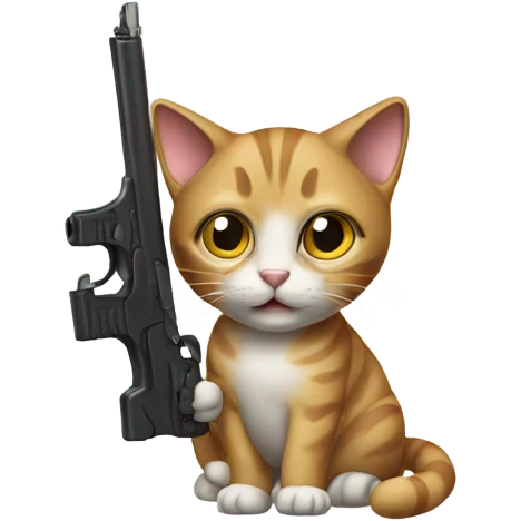 Cat with gun emoji