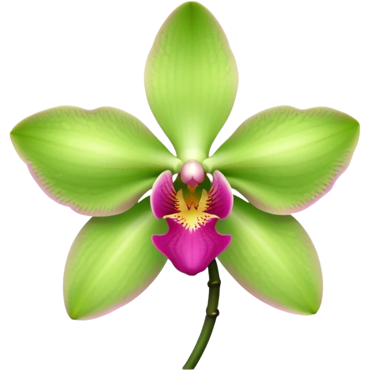 green and pink orchid emoji
