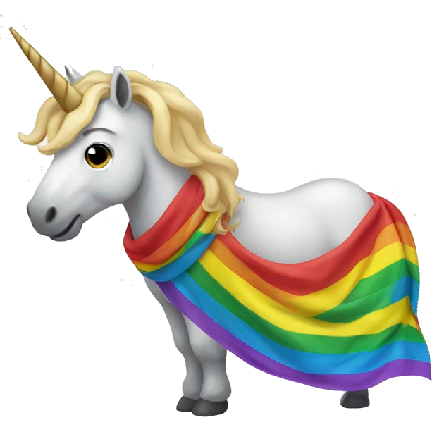 Unicorn wearing a rainbow scarf emoji
