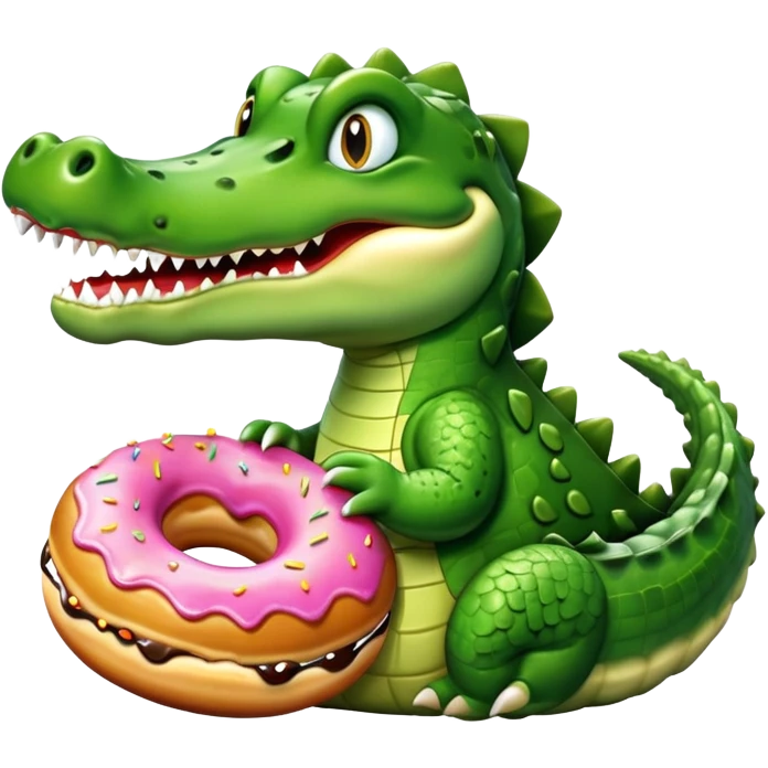 crocodile eating a donut emoji