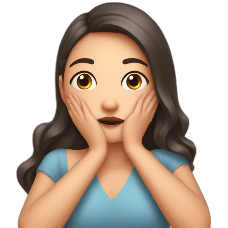 a girl getting a cheeks squeezed emoji
