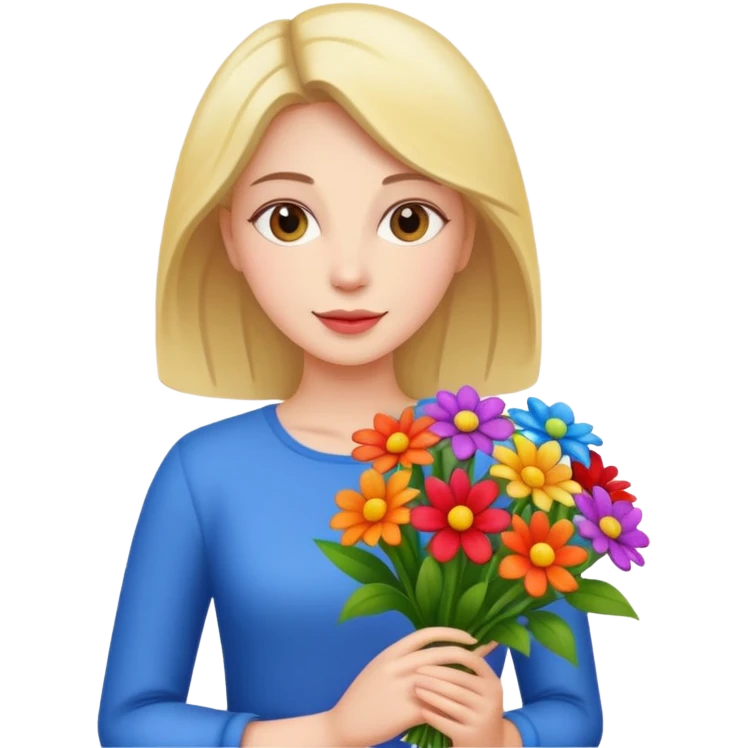 woman holding a bouquet of flowers
 emoji