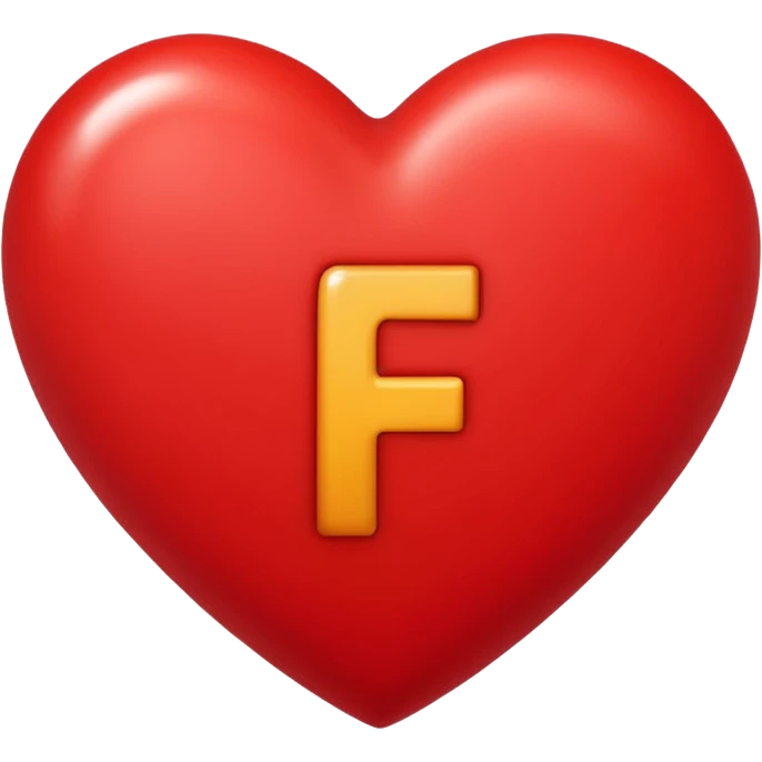 un corazon rojo con la letra f en el centro pero para un emoji emoji