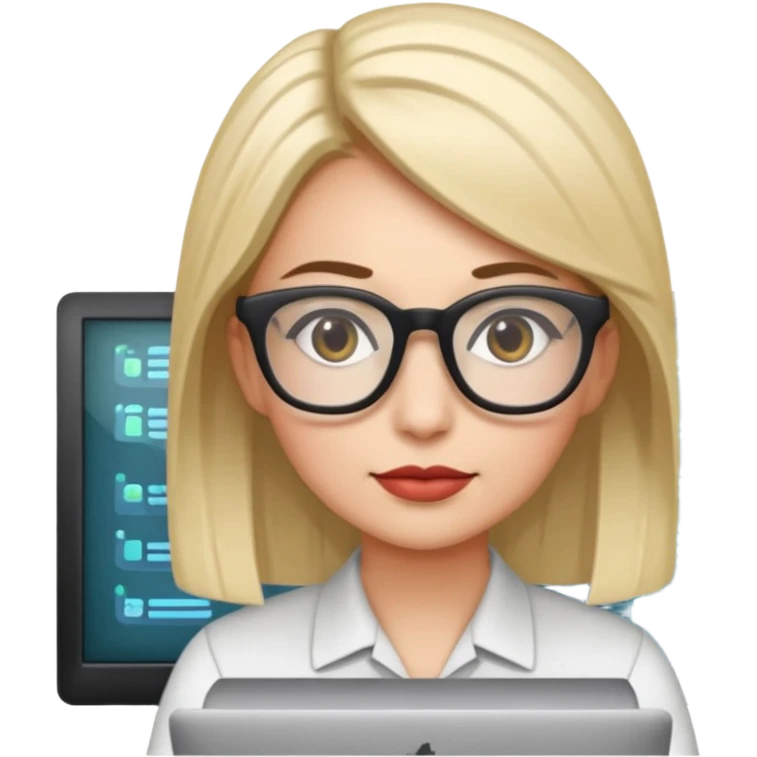a woman developer in a meeting with others developers, in the background a mainframe computer emoji