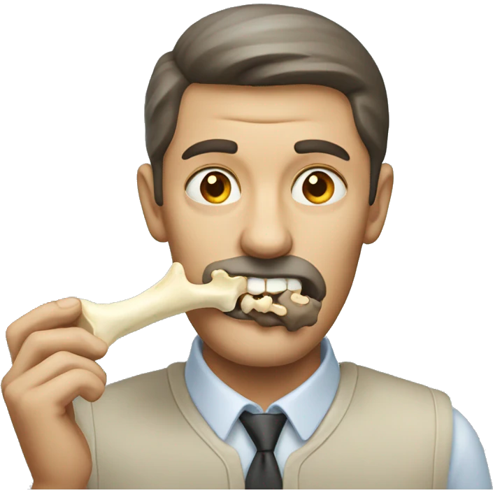 man eating a bone emoji