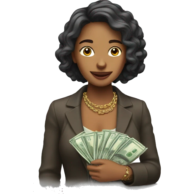 Mujer con dinero emoji