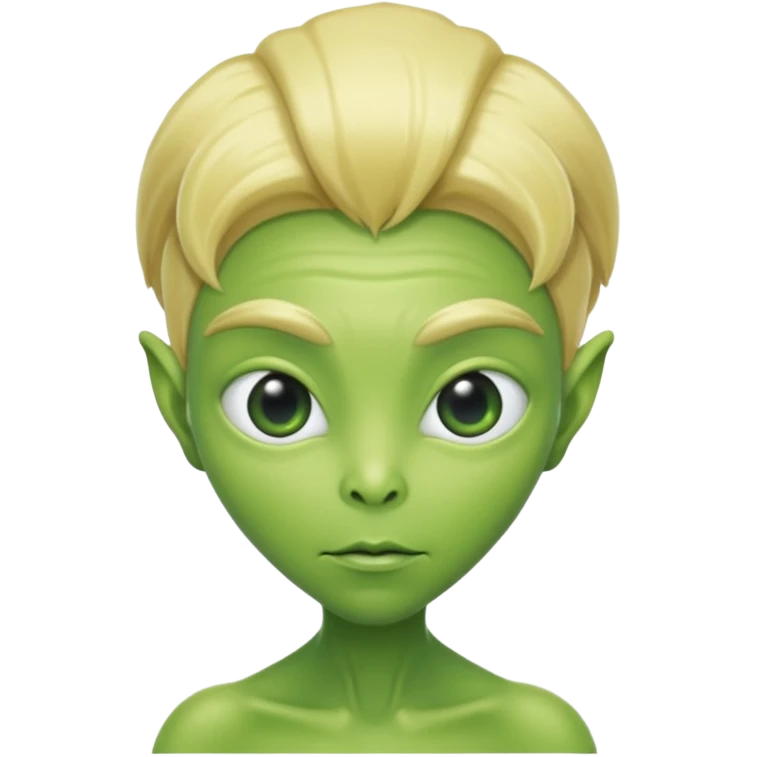 GREEN ALIEN WITH BLONDE HAIR emoji
