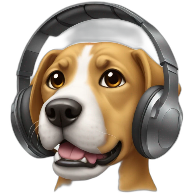 DOG WEARING HEADPHONES emoji