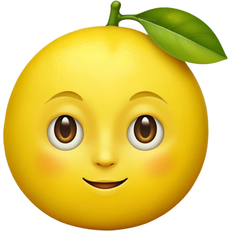 lemon with face emoji