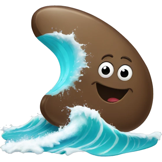 Poop that is surfing emoji